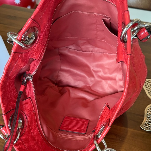 Coach Alex Op Art Patent Leather Tote Bag - Picture 7 of 11